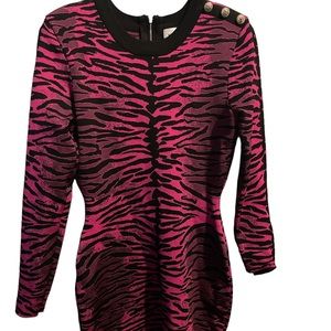 MILLY Cheetah Print Pink And Black Dress. Size Medium.